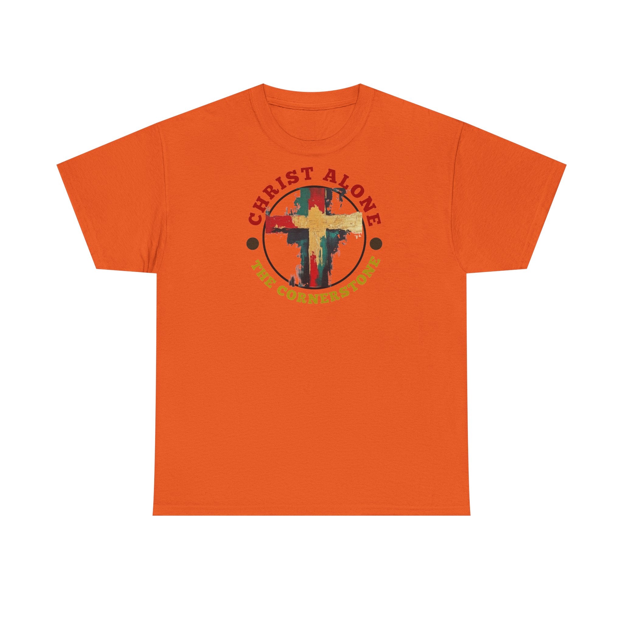 Christ Alone - The Cornerstone. (Face) Unisex Heavy Cotton Tee