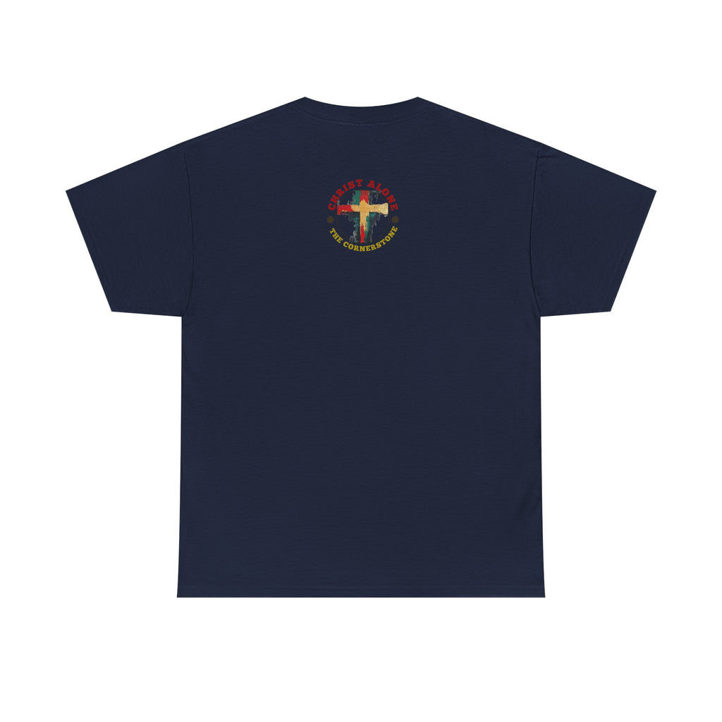 Christ Alone - The Cornerstone. (Face) Unisex Heavy Cotton Tee