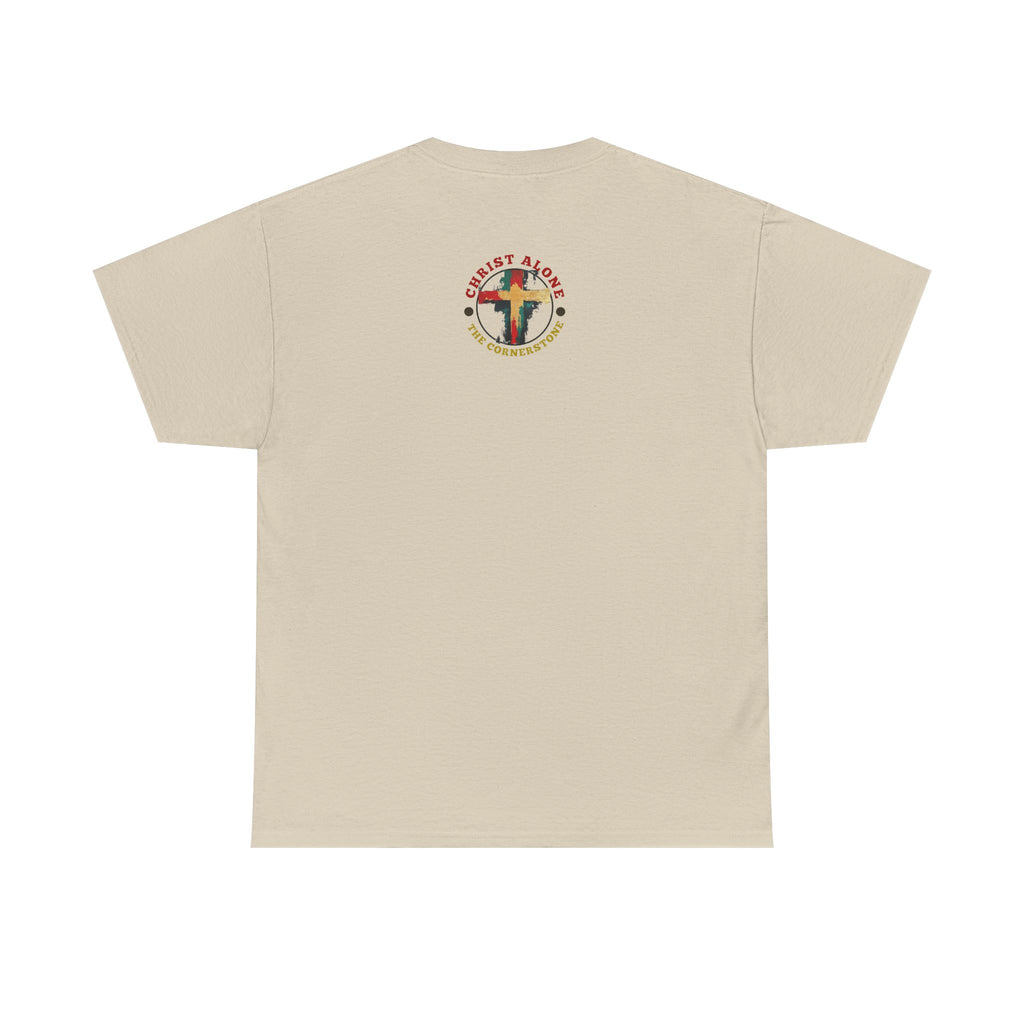 Christ Alone - The Cornerstone. (Face) Unisex Heavy Cotton Tee